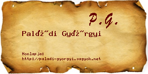 Paládi Györgyi névjegykártya