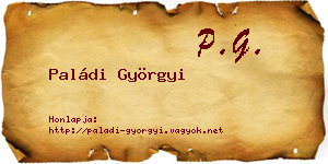 Paládi Györgyi névjegykártya